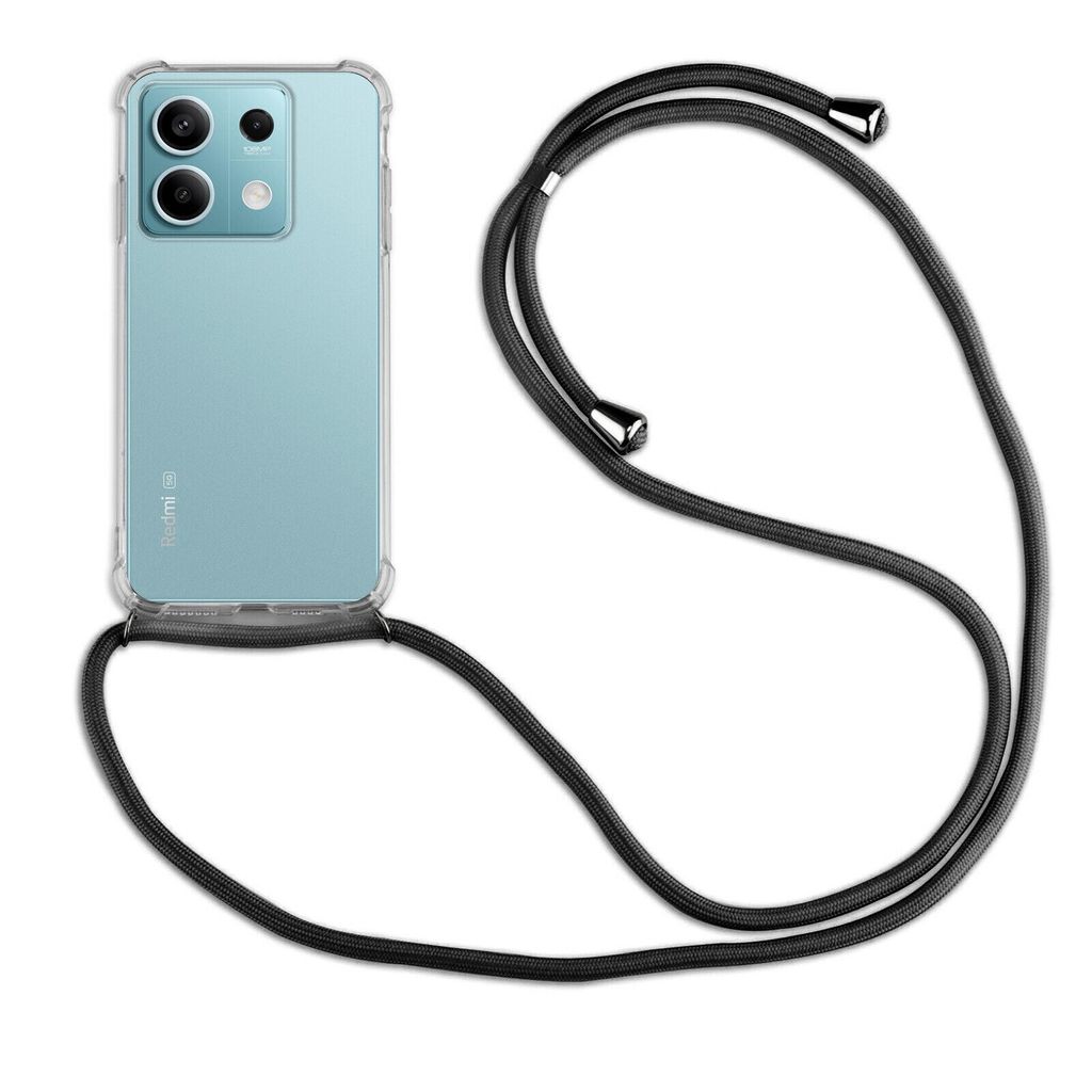 Handykett für Xiaomi Redmi Note 13 Serie Hülle mit Kordel Handyhülle mit Band Redmi Note 13 5G in Schwarz