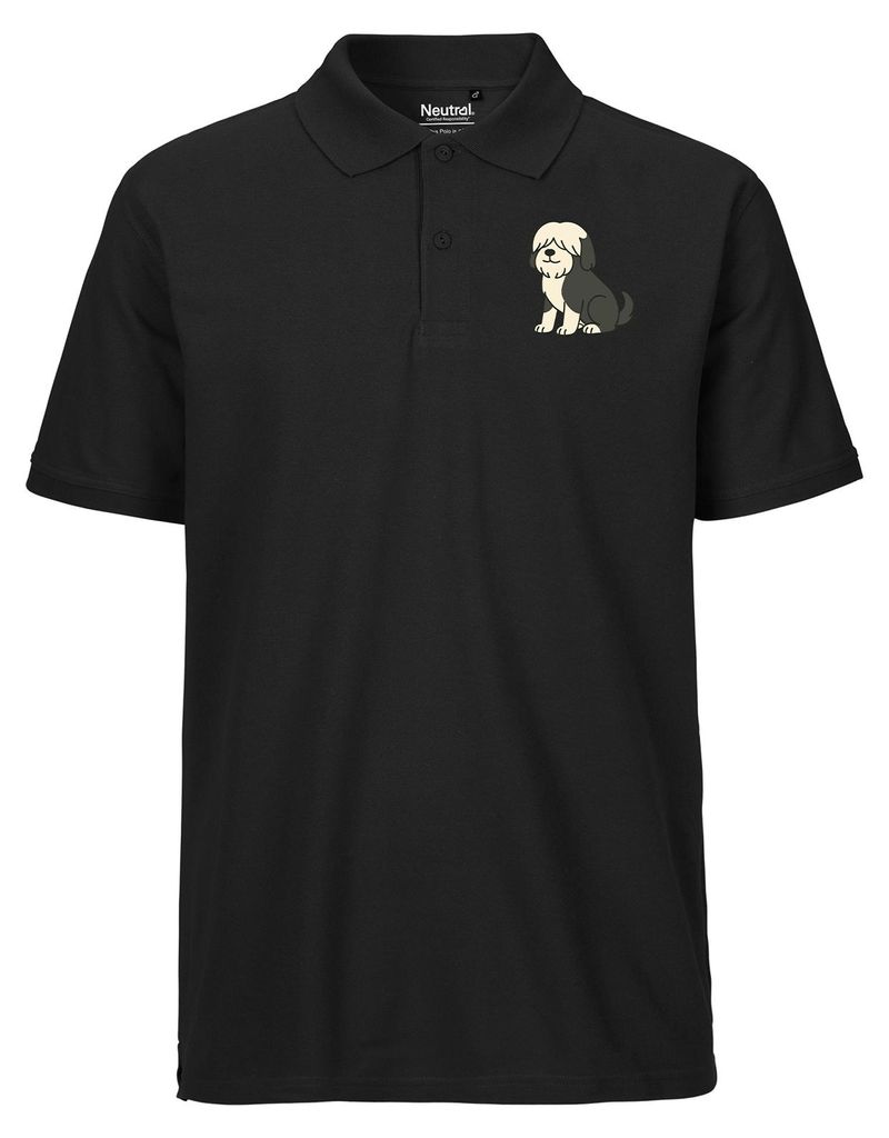 Huuraa Herren Polo Shirt Tibet Terrier Comic Tibi XL Black Bio Baumwolle Fairtrade Poloshirt Geschenkidee
