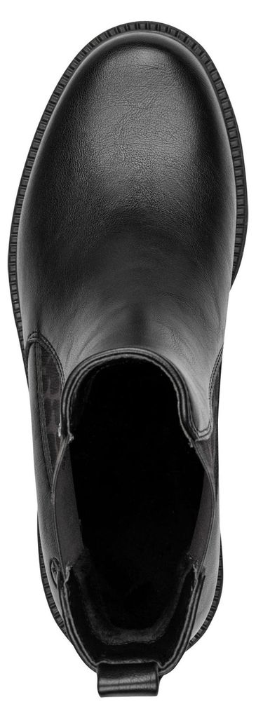 Tamaris Damen Stiefelette Chalsea Leo-Look Blockabsatz Produktbild 