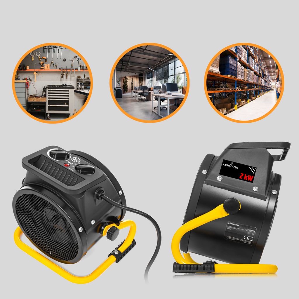 Lehmann Heizlüfter 2000 W mit 3 Heizstufen | mobile Produktbild 6