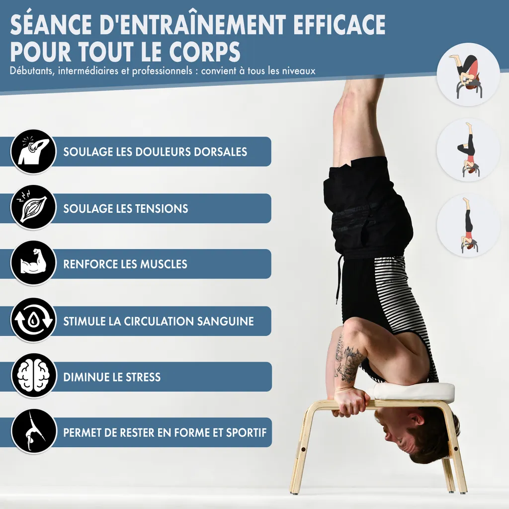 Tabouret pour le poirier sans douleur cervicale - Banc de yoga - 4