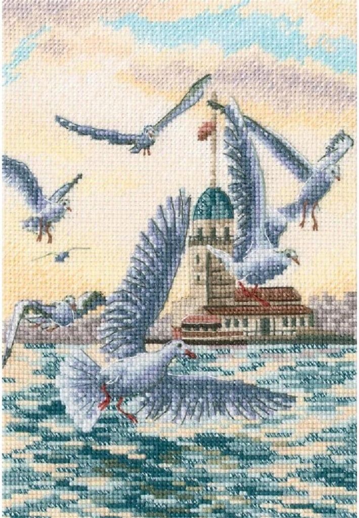 RTO Kreuzstich Set "Mit Geschmack von Salz, Wind und Sonne", Zählmuster, 12,5x19cm
