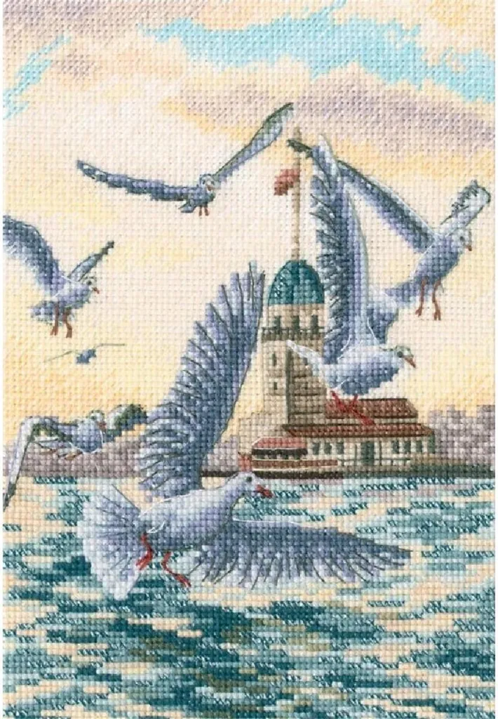 RTO Set Punto Croce Con Sapore di Vento e Sole 12,5x19cm | Kit DMC