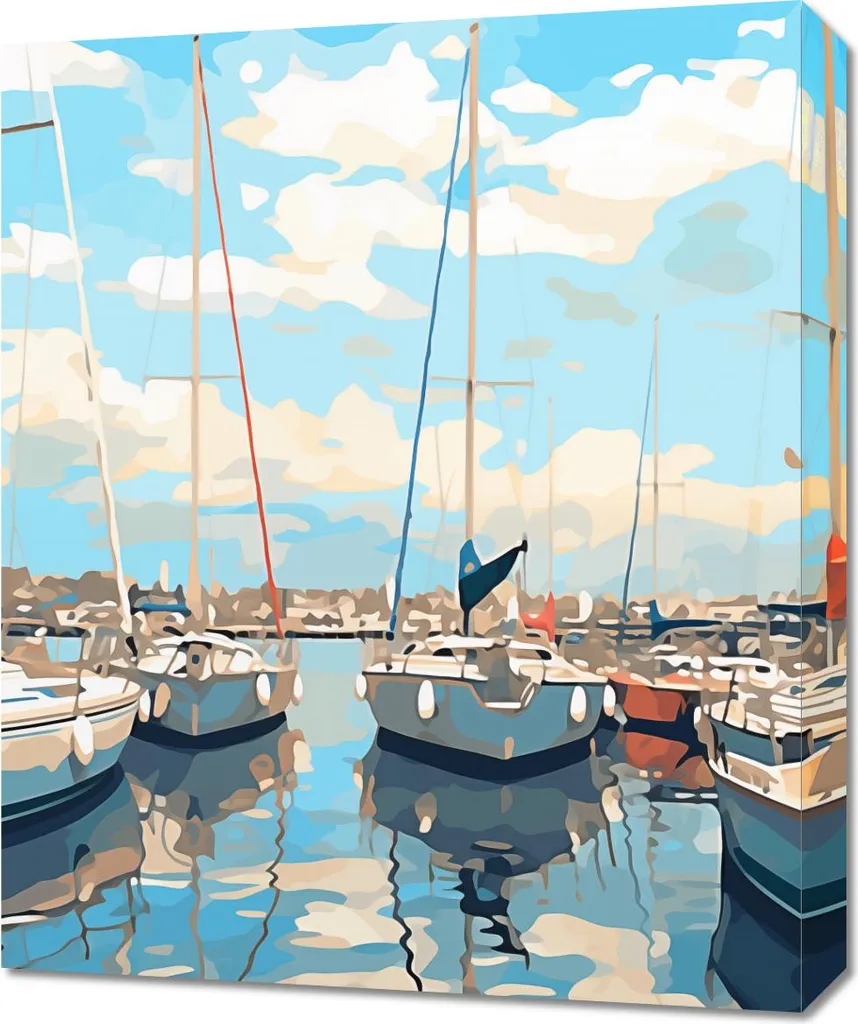 Tableau Marina cubiste 50x60 pour salon - Déco murale moderne et chic
