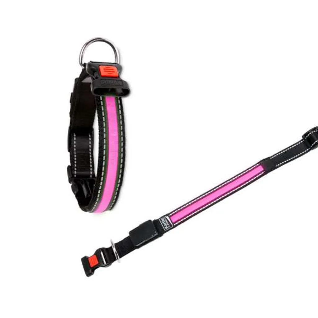 Karlie Flamingo Collare oLED Rosa USB 44-48 cm | Sicurezza per Cani