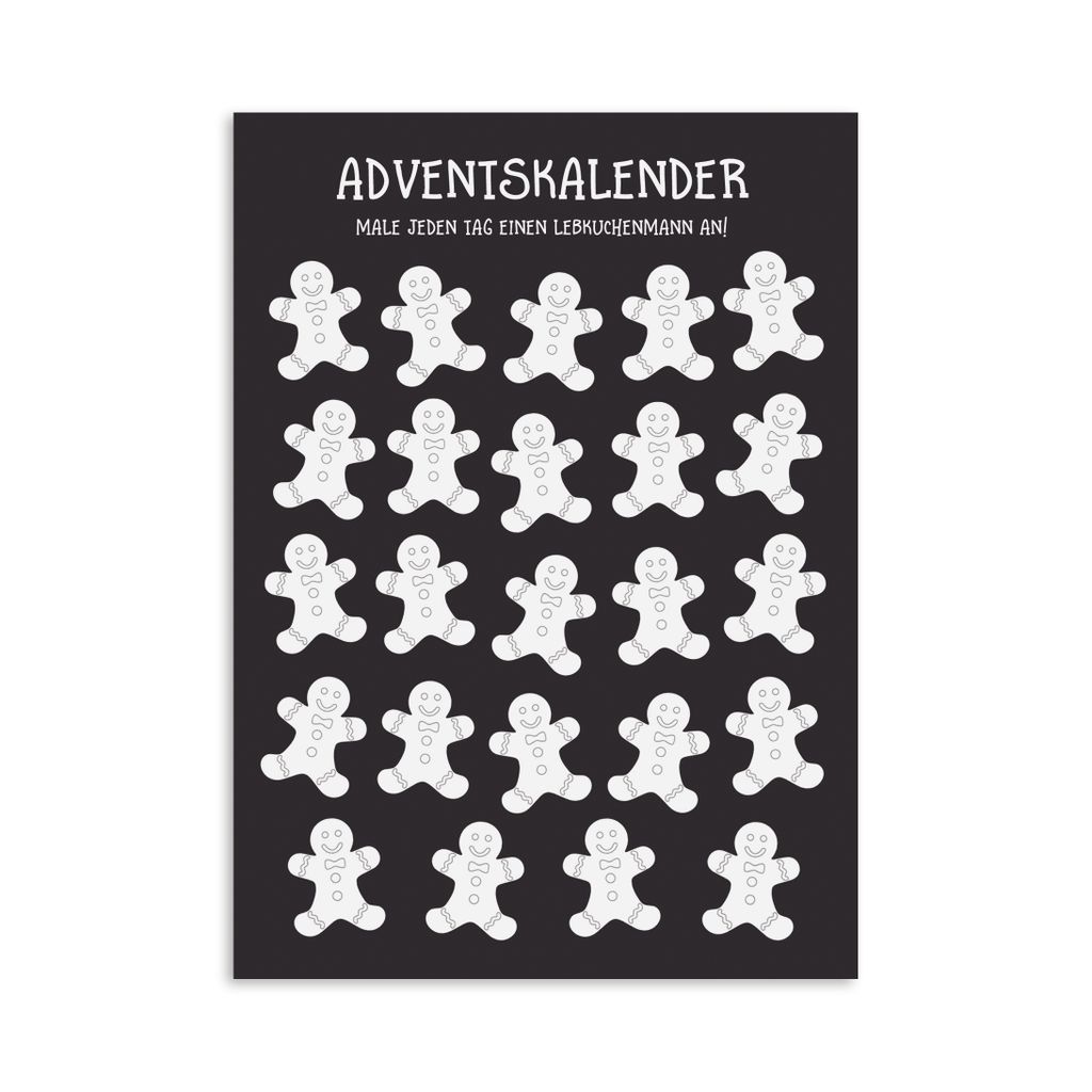 Postkarte Adventskalender LEBKUCHENMÄNNER Produktbild 