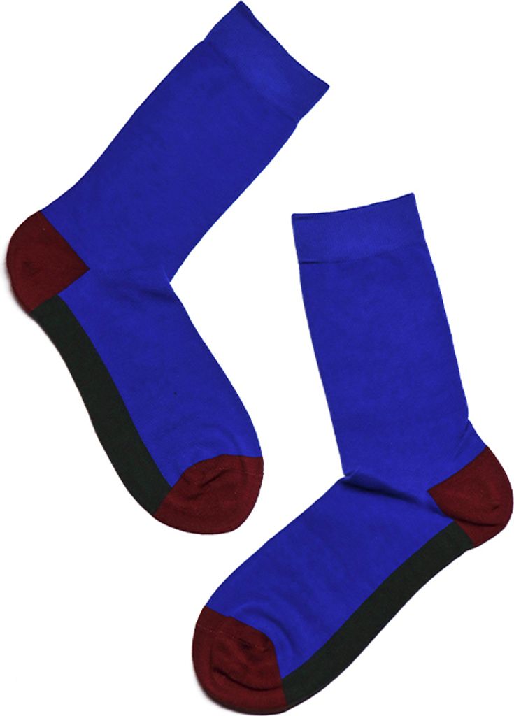 MEGAGROUP 1 Paar Casual Socken Gr. 40-44 Dreifarbige Strümpfe blau