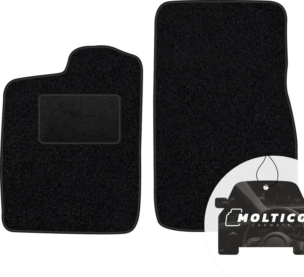 moto-MOLTICO Vorne Fußmatten Auto Velours Autoteppiche Schwarz Automatten Set 2-teilig passend für Opel Vectra A 1988-1995