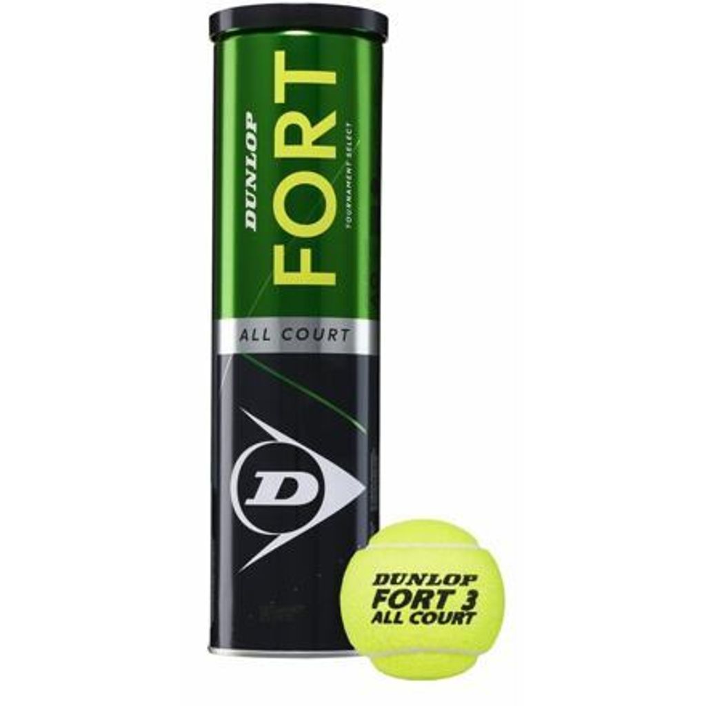 Dunlop Sport Fort All Courts TS, Gasgefüllter Tennisball, Play + Stay Phase 3 Ball, Gelb, 4 Stück(e), Schlauch (Verpackung)