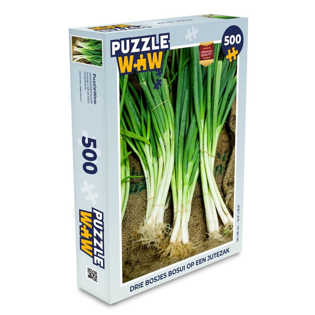 MuchoWow Puzzle 500 Teile Drei Büschel Frühlingszwiebeln in einem Jutesack - Denken - Spiel - Toy