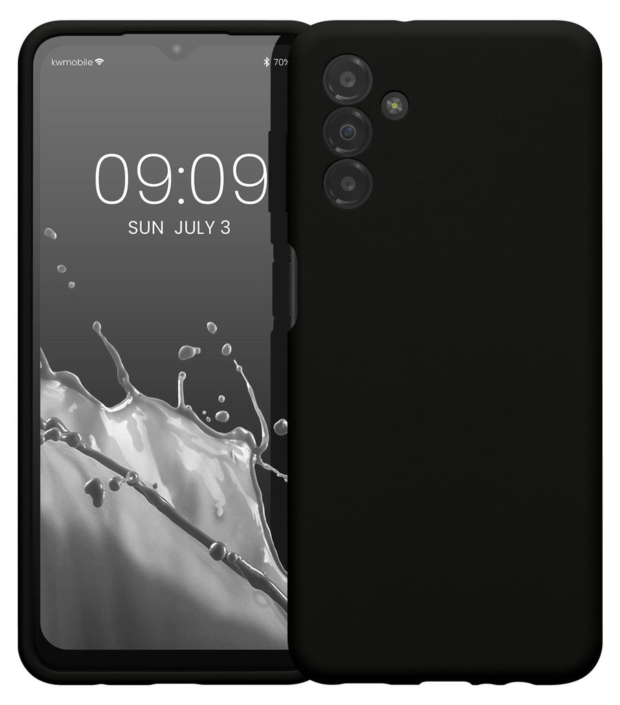 kwmobile Hülle kompatibel mit Samsung Galaxy A13 5G - Hülle Silikon gummiert - Handyhülle - Handy Case in Schwarz