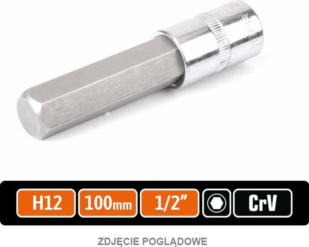 Steckschlüssel 1/2" mit Sechskantbit 100 mm/H12 / TEGER