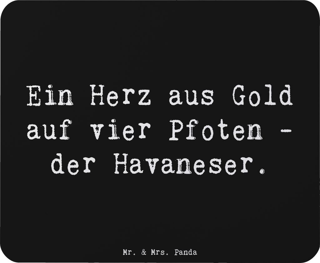 Mr. & Mrs. Panda Mauspad Spruch Goldherz Havaneser - Schwarz - Geschenk, mousematte, liebevoller Hund, Hunderasse, Mouse Pad, treuer Begleiter, Mou...