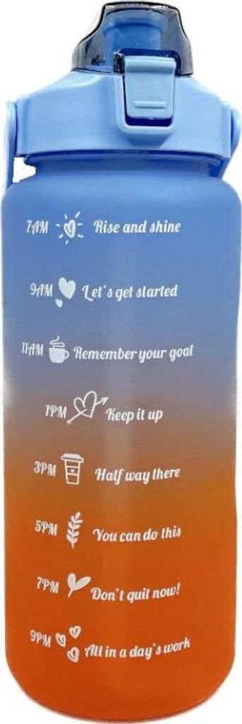 Foxter 2545 Trinkflasche mit Tages-Trinkplan, 2000 ml, blau-violett