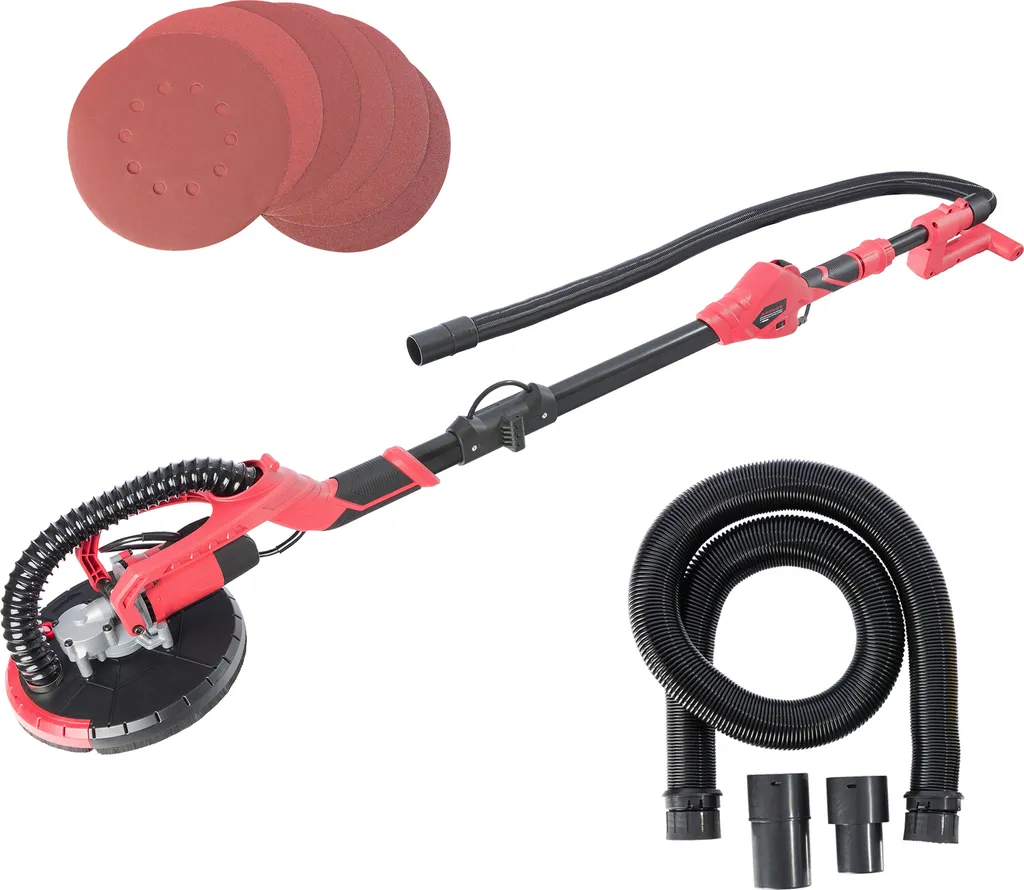 AREBOS Ponceuse à long col 750W Ø 225mm avec tige télescopique réglable