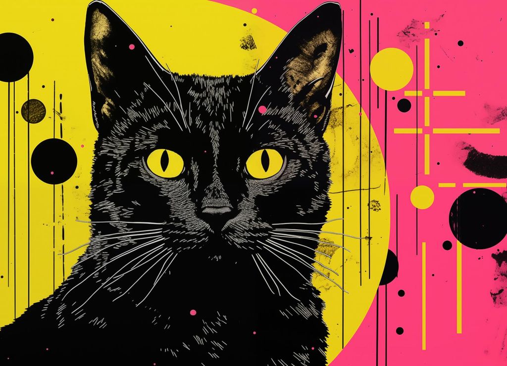 Plakat 18x13cm Neon-Kater