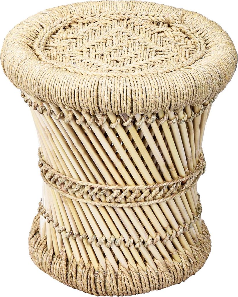 Marrakesch Boho Deko Hocker Beistelltisch aus Bambus Benita Produktbild 