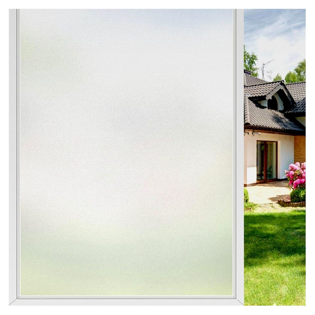 Milchglasfolie, 90 * 200 cm Fensterfolie blickdicht selbstklebend, matte elektrostatische Sichtschutzfolie für Fenster, wiederverwendbar, geeignet...