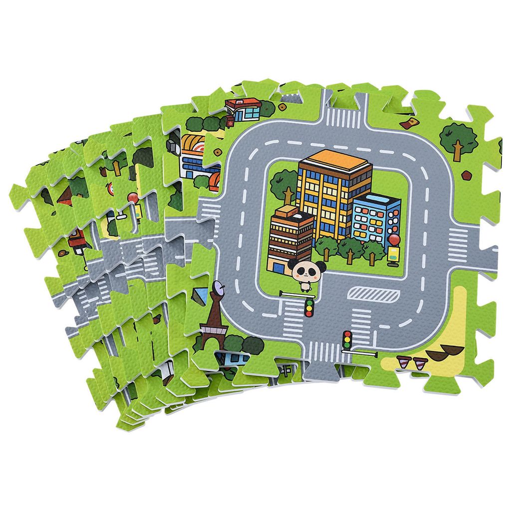 Juskys Kinder Puzzlematte Jascha 9 Teile — Stadt & Zdjęcie produktu 9