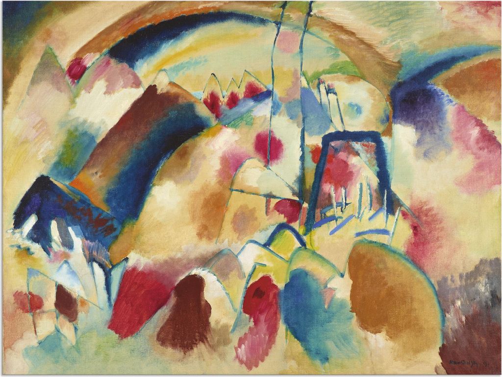 ARTland Wandbild Alu für Innen & Outdoor Landschaft mit Kirche Größe: 60x45 cm