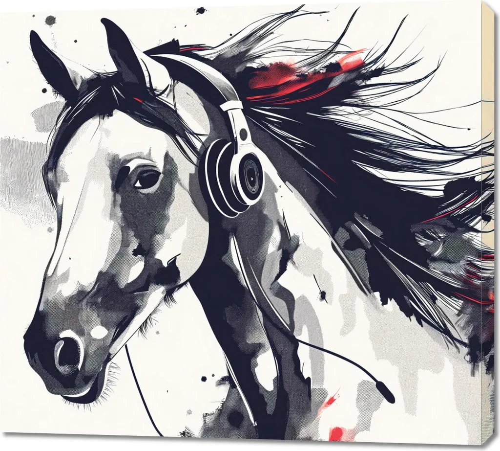Decorazione Parete Cavallo 100x90 | Quadro Moderno Luxury per Salotto