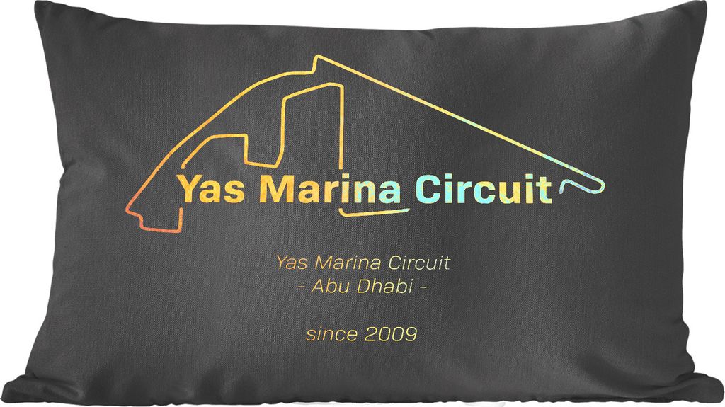 MuchoWow Zierkissen Sofakissen Wohnzimmer Dekokissen 60x40 cm Abu Dhabi - Formel 1 - Rennstrecke - Kopfkissen - Polster mit Foto