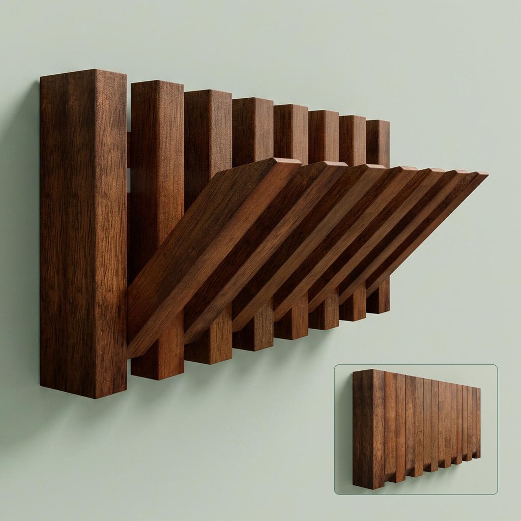 Mai & Mai Kleiderhaken Wandgarderobe Wandhaken aus Holz Produktbild 