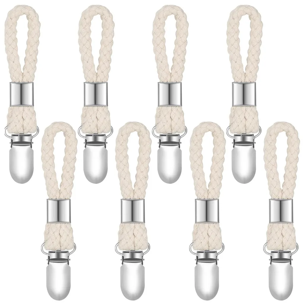 Crochets à serviettes durables avec boucles colorées en lot de 8 pièces