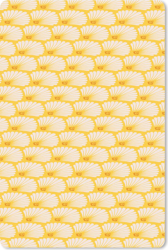MuchoWow Mauspad Mousepad Art Deco - Design - Muschel - Gelb 40x60 cm - Mousepads - Maus Mat - Pad - Mausunterlage - Schreibtisch Accesoire