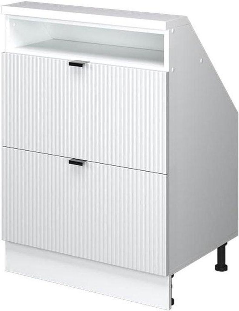 Küchenwandschrank - Senkrecht unter dem Dach - Küchenaccessoire für Aufbewahrung - Kompaktes, minimalistisches Design - Breite 60 cm - Weiss