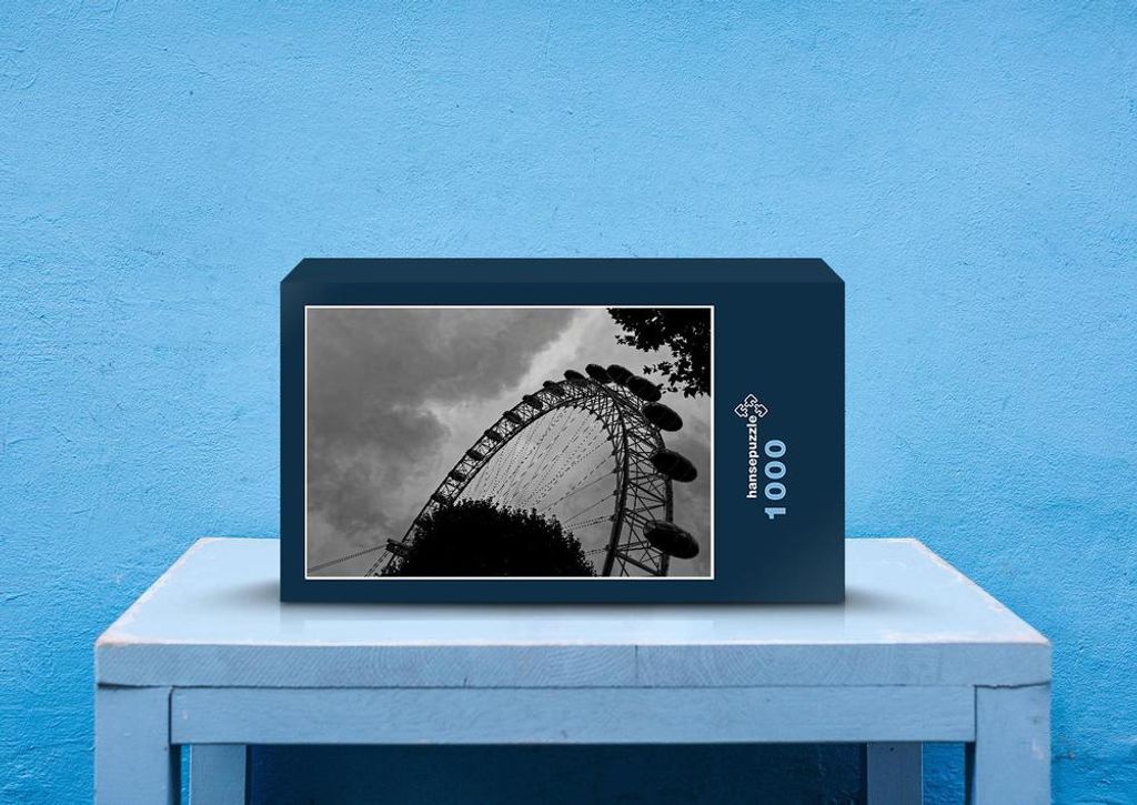 hansepuzzle 54719 - London Eye Puzzle, 1000 Teile, Hintergründe, 60,0 x 46,0cm mit hochwertiger Aufbewahrung, Kartonbox & Beutel