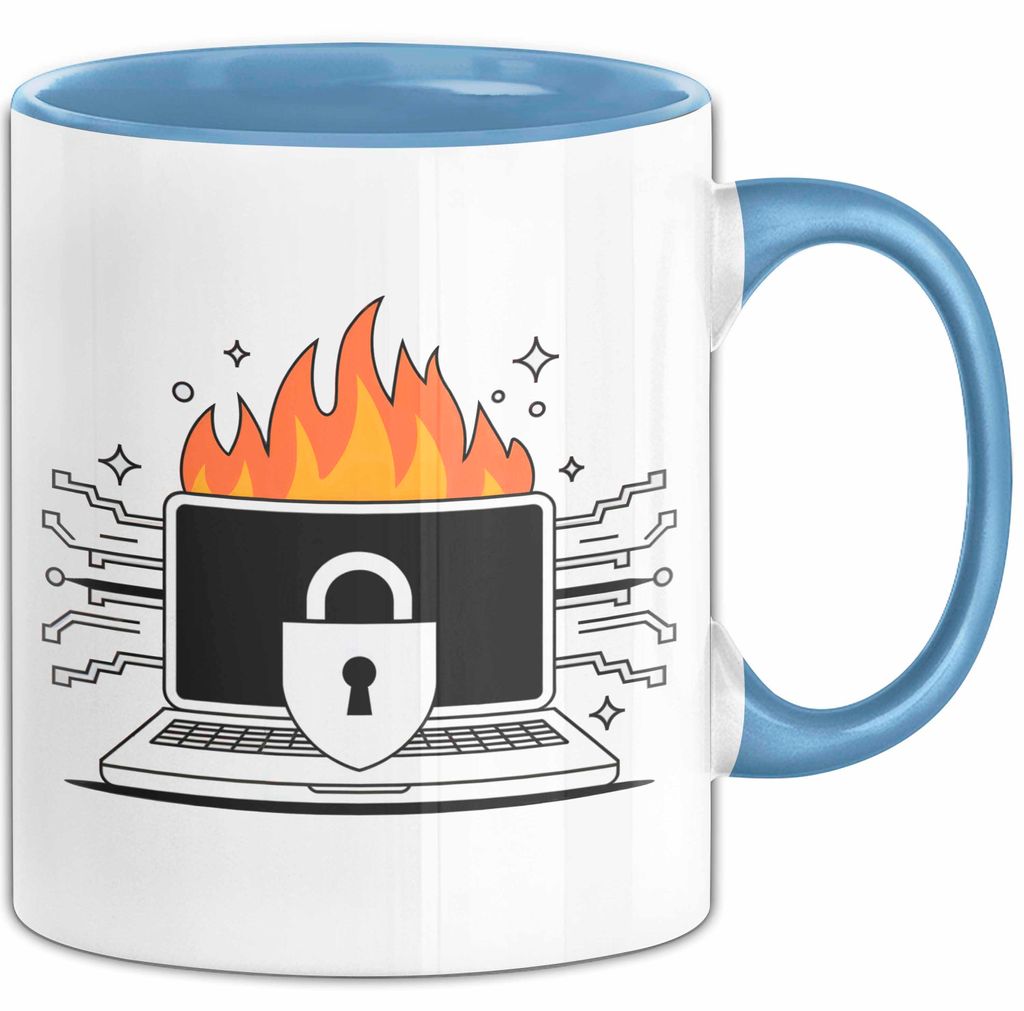 Cybersecurity Experte Tasse Geschenk Lustige Geschenkidee Spruch Für Sicherheits Profis (Blau)