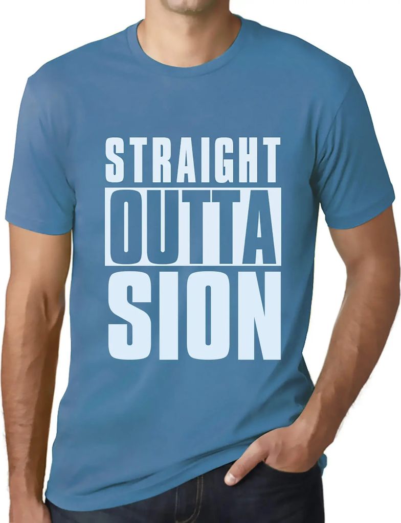 Herren Grafik T-Shirt Direkt aus Sion – Straight Outta Sion – Öko-Verantwortlich Vintage Jahrgang Kurzarm Lustige Druck Geburtstag Geschenk Mann