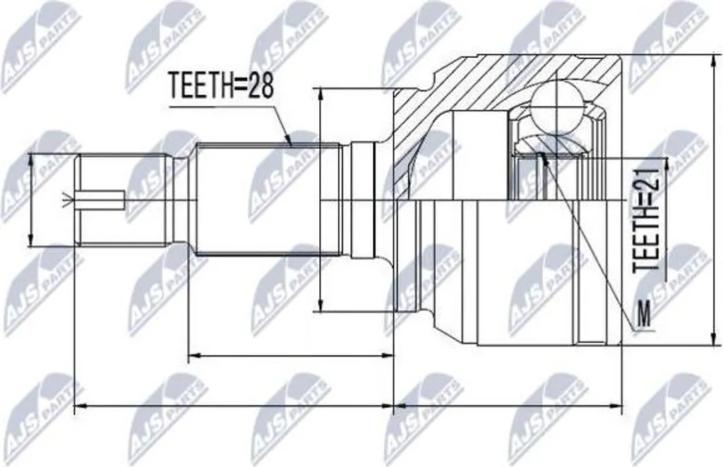 Joint arbre transmission pour réparation Freelander TDJ000060 NTY NPZ