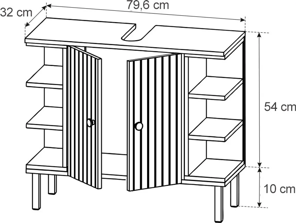 Meuble de salle de bain sous vasque Vicco Aquis blanc avec grand rangement - 3