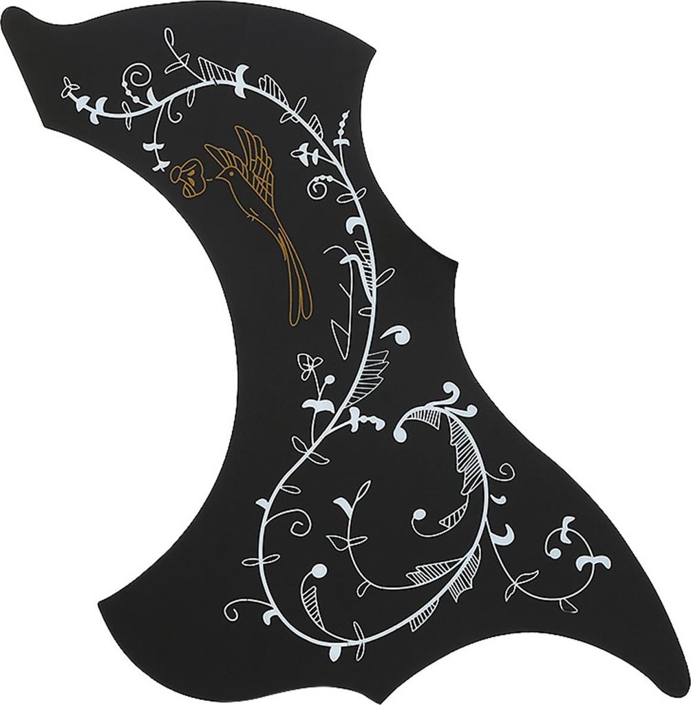 2Pcs selbstklebende Pickguard Scratchplate Ersatzteile für 41" Folk Gitarre (Schwarz)