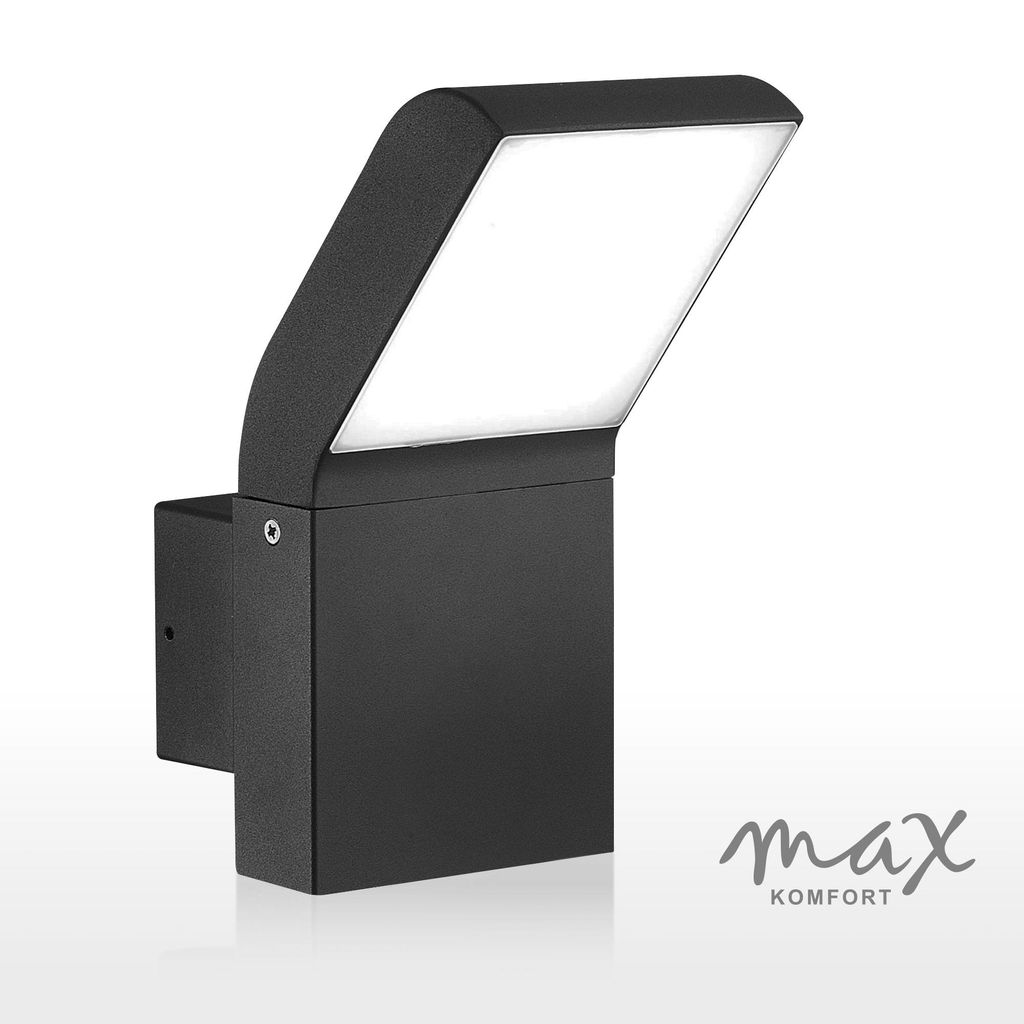 LED Außenwandleuchte: Schwarz, Aluminium, 10W, 1504A-BK Produktbild 