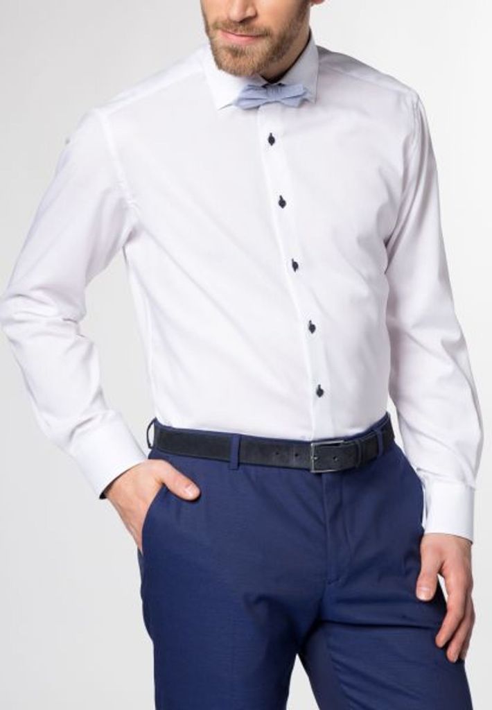 Eterna Hemd Oxford Modern Fit 1/1 Arm ÄL: Extra lang (68cm) 8100-00-X13K Gr. 43 weiß