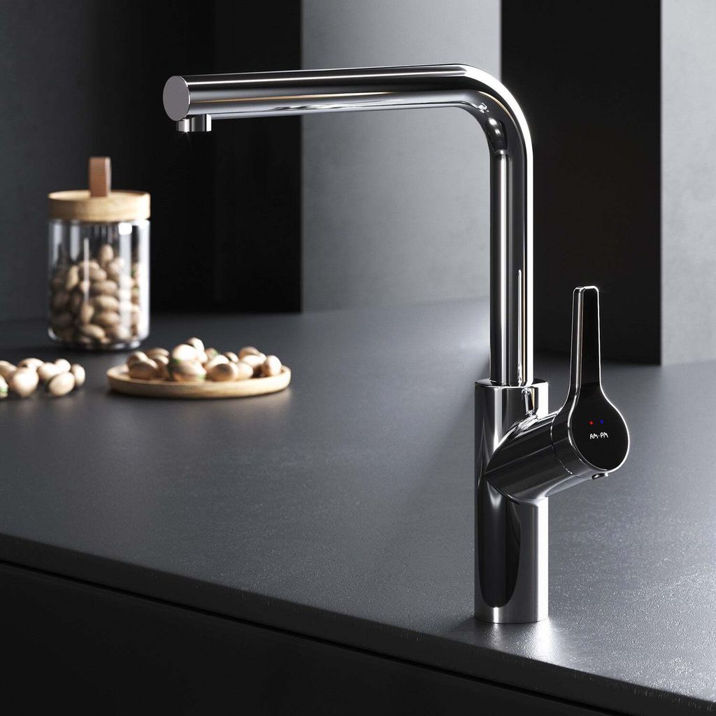 Wasserhahn Küche drehbar Küchenarmatur Edelstahl Spültischarmatur Hochdruck Armatur Mischbatterie Küche gebürstet AM.PM FXB05000 X-Joy S, Chrom
