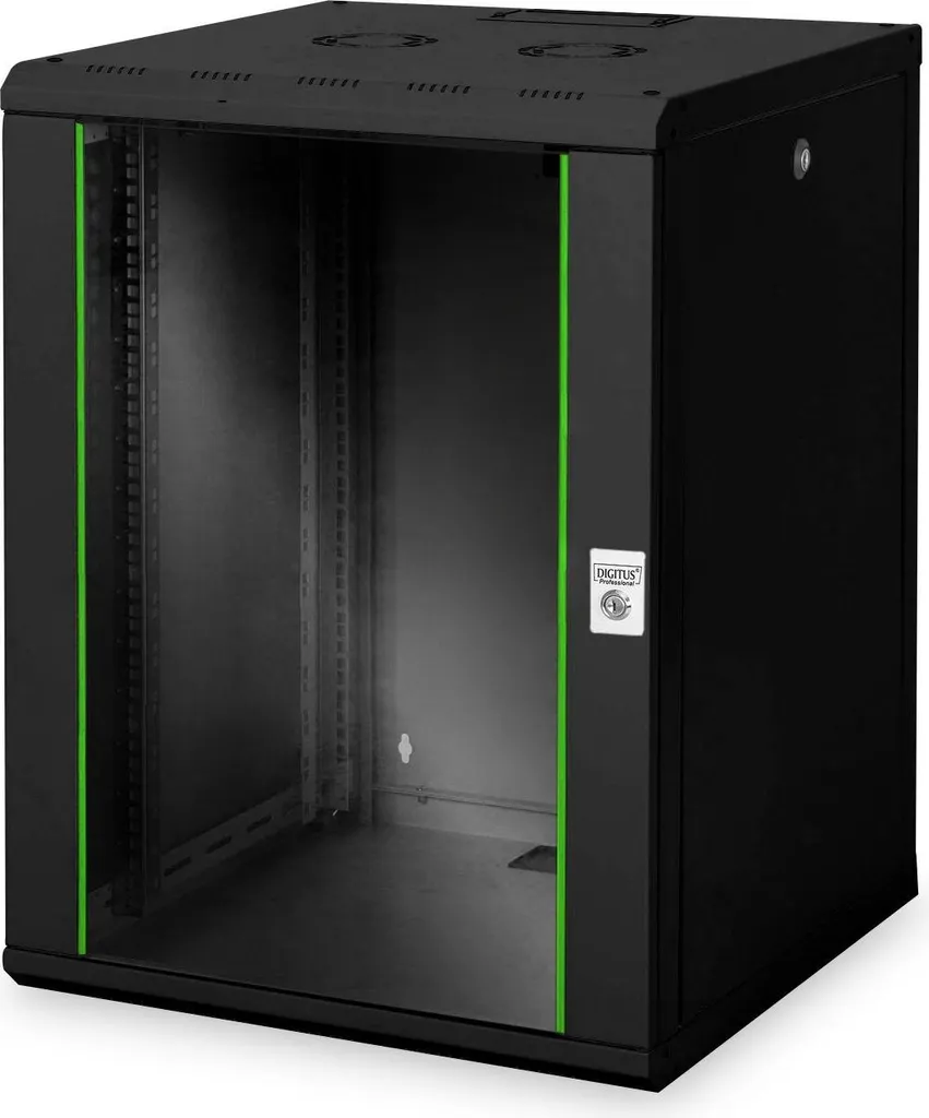 Coffret mural DIGITUS DN-19 16U-6/6-SW Armoire réseau 19 pouces Noire