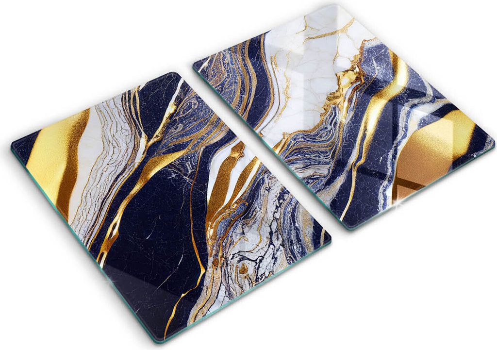 Abdeckung Glas - Küchenabdeckung - 2x40x52 cm - Abdeckplatte -Bunte Abstraktion