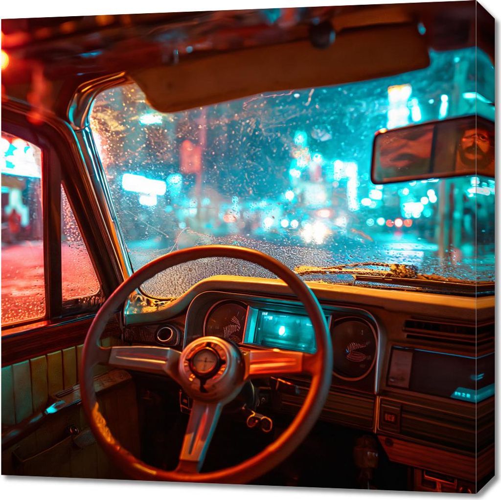 Bild 70x70cm Nächtlicher Fahrer