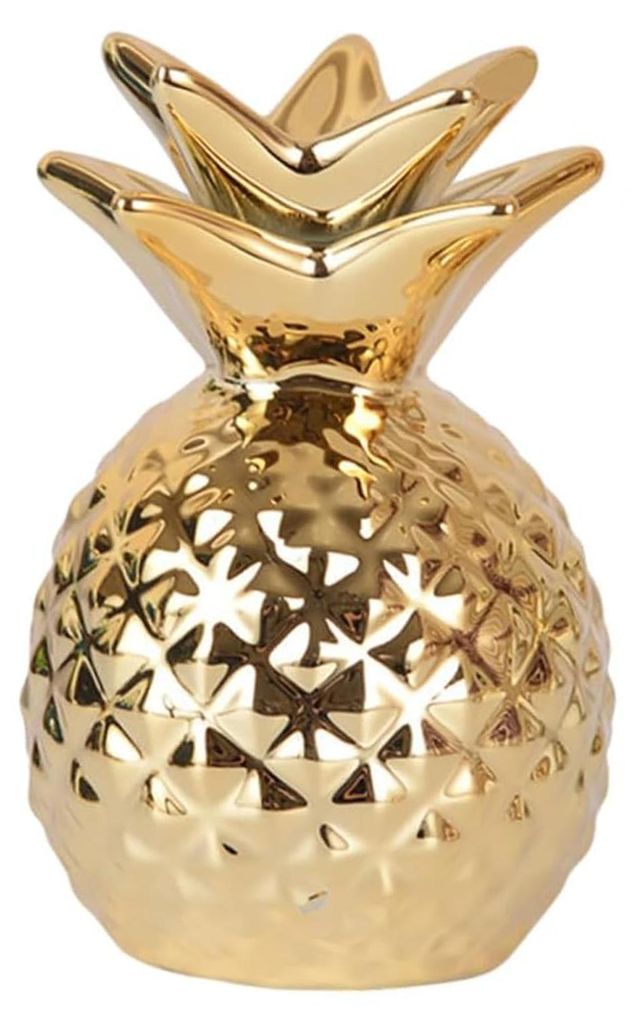 Dekorative Keramik-Spardosen in Ananasform, goldene Ananas-Spardose, niedliche Spardose, hochgebranntes Material, groß