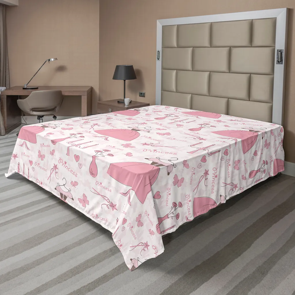 Drap de Lit pour Décoration de Chambre Fille Princesse Rose 266x260 cm