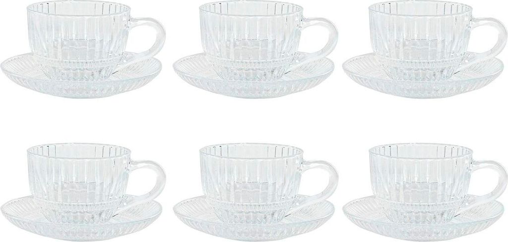 Satz von Kaffeetassen Home ESPRIT Durchsichtig 240 ml