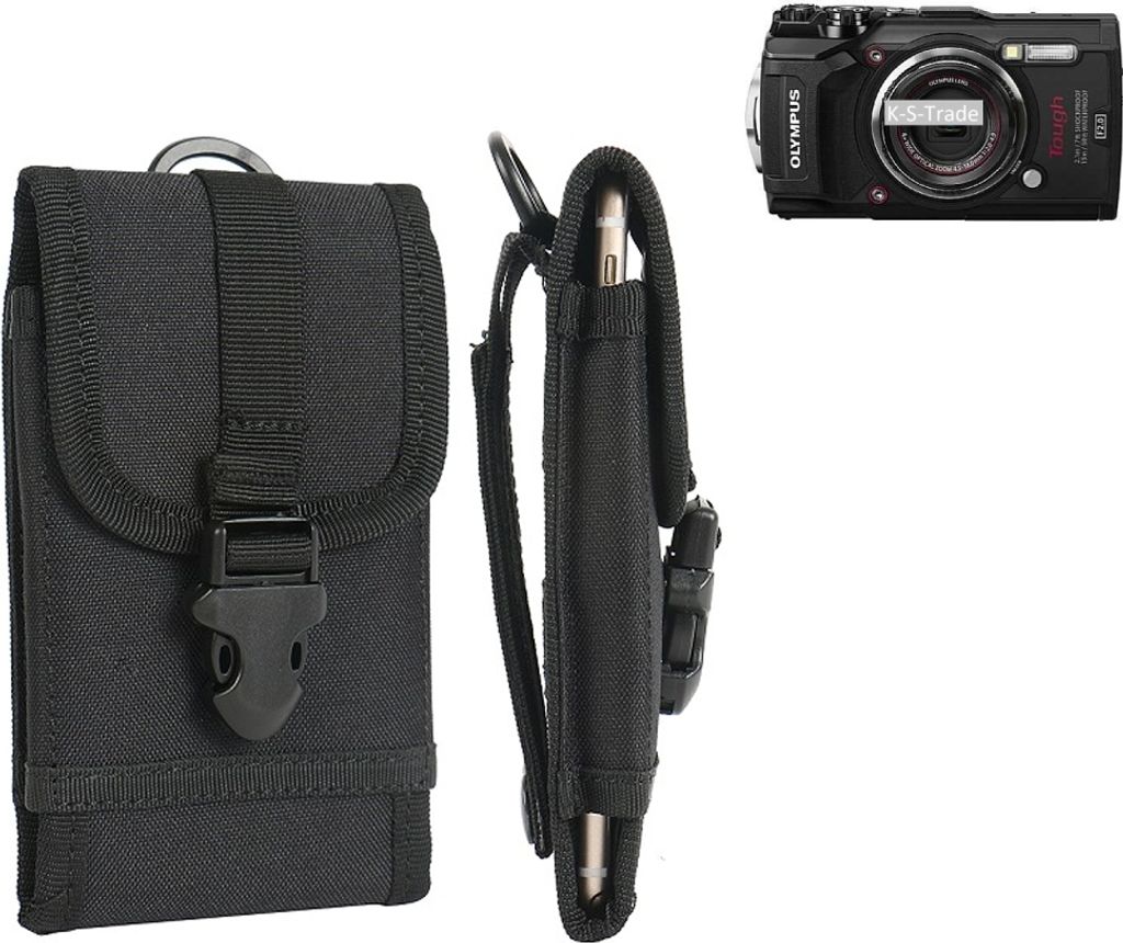 K-S-Trade Kameratasche Gürteltasche kompatibel mit Olympus Tough TG-5 Outdoor Gürtel Tasche für Kompaktkamera Holster Fototasche wasserabweisend
