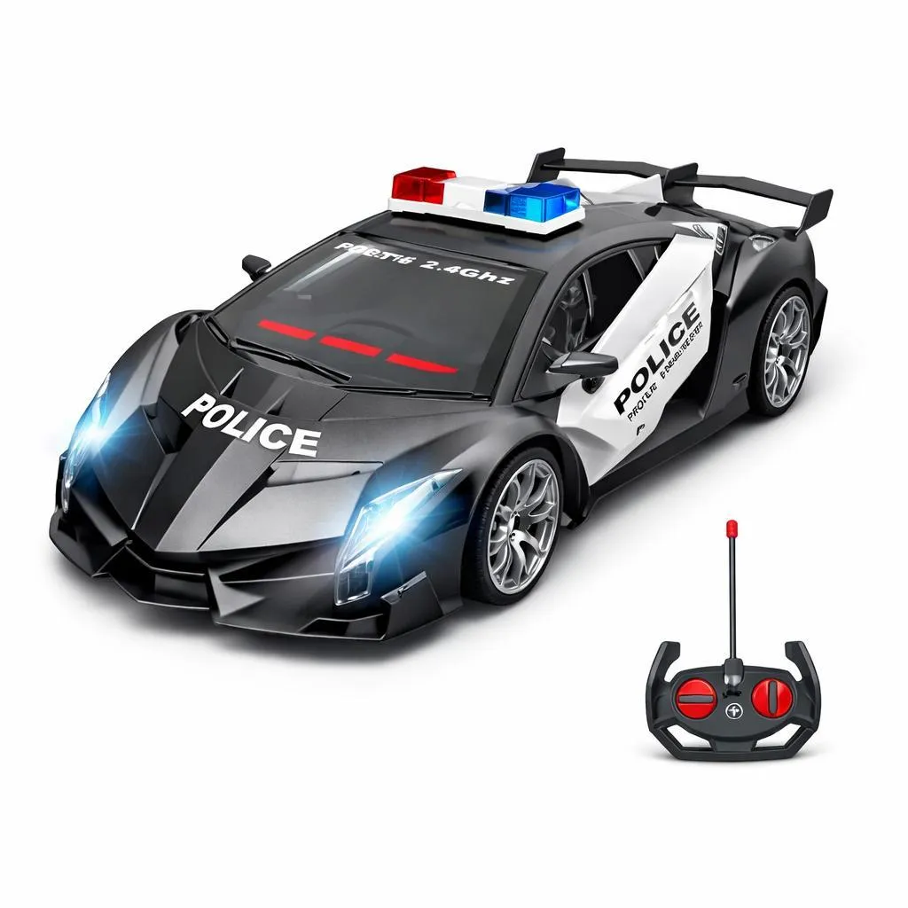 Voiture de police RC 2,4 GHz anti-interférence haute vitesse enfant
