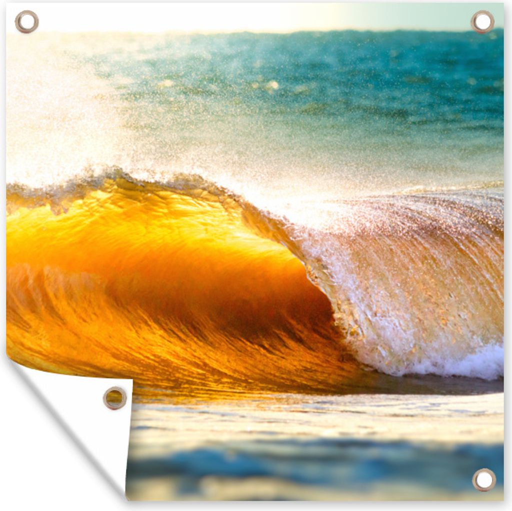 MuchoWow 100x100 cm Outdoor-Poster Gartendeko Sichtschutz Garten Poster für den Garten Strand - Meer - Golf