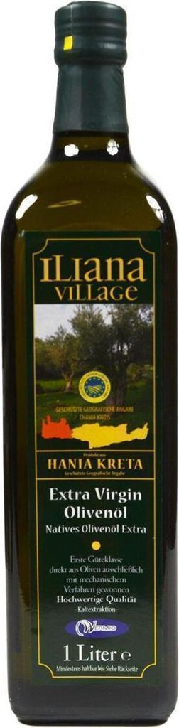 Iliana Village kaltgepresstes Olivenöl 6x 1l Flasche Kreta Chania Natives Öl