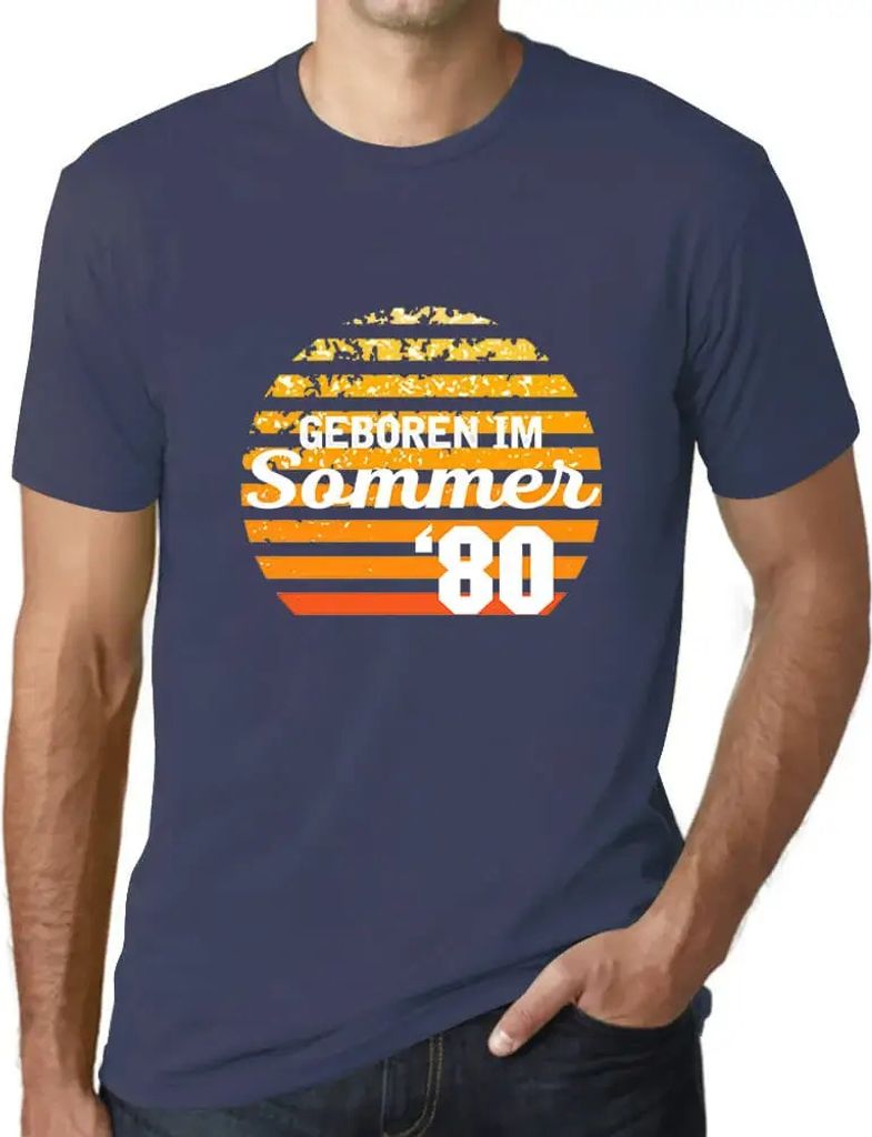 Herren Grafik T-Shirt Geboren Im Sommer Öko-Verantwortlich Vintage Jahrgang Kurzarm Lustige Druck Geburtstag Geschenk Mann